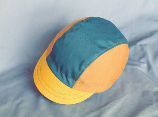 Earthtones Cycling Cap Teal, Gold, Ochre - Elevate Your Ride with Style - Image 3