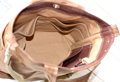 Versatile Waxed Canvas Tote Laptop, Weekender, or Vegan Messenger Bag by IKABAGS - Image 4