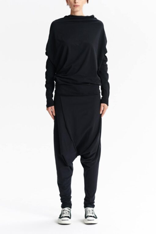Arya Sense BATD14BL Oversized Black Bat Top for Casual Comfort - Image 4