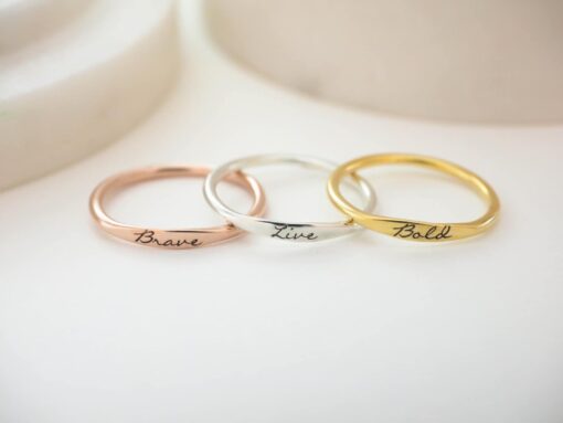 Personalized Delicate Name Ring A Cherished Keepsake for Bridesmaids, Mothers, and Loved Ones - Image 2