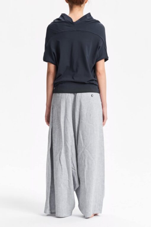 AryaSense TBTS14MBL Muted Blue Loose Top - Oversized, Short-Sleeved, Bat-Style Blouse for Summer and Yoga - Image 5
