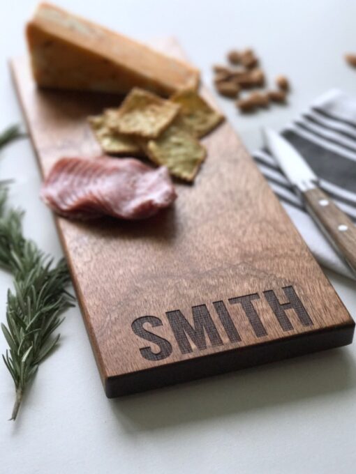 Personalized Cheese Board Custom Engraved Charcuterie Board, Unique Handmade Serving Tray with Last Name for Wedding Gifts - Image 3