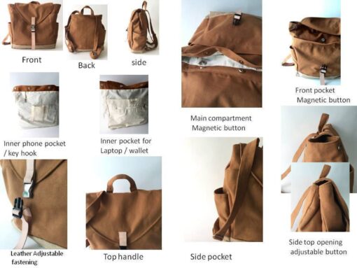 Versatile Canvas Backpack Your Go-to for Diapers, School, Travel, and More - Image 5