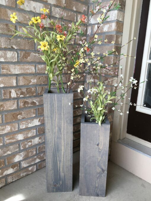 Rustic Reclaimed Wood Porch Vases Welcome Home with Farmhouse Charm - Image 2