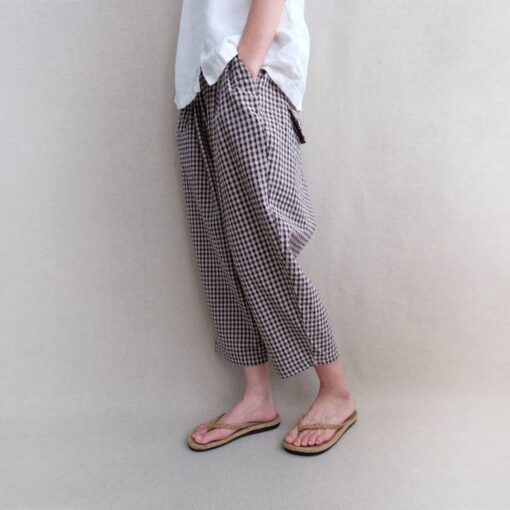 Women's Cropped Linen Harem Pants Comfort and Style in Every Step - Image 2