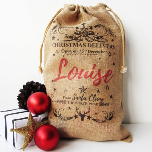 Personalized Burlap Christmas Sack Create a Festive Holiday Tradition - Image 2