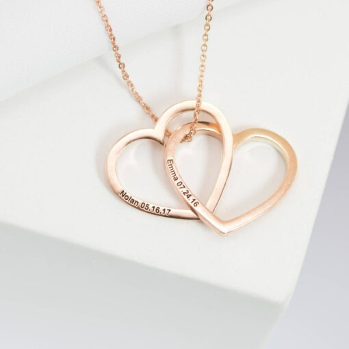 Engraved Heart Necklace Personalized Secret Message Charm for Sisters and Mothers (NM39F30) - Image 5