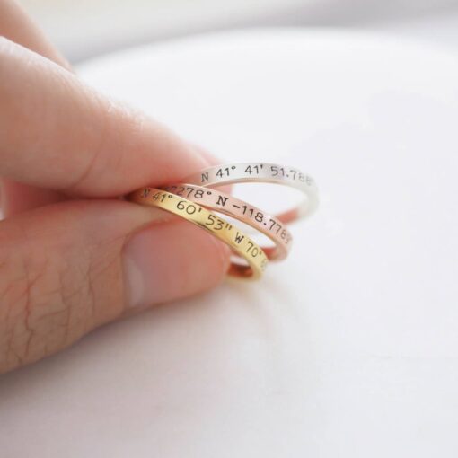 Personalized Stacking Ring Create a Unique Statement with Your Custom Message - Image 4