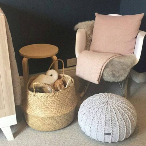 Cozy Knitted Footstool A Scandinavian Haven for Your Little One's Room - Image 4