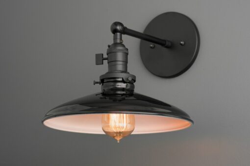 Industrial Chic Black Shade Wall Sconce for Bedside, Bathroom, and More (Model 2911) - Image 2
