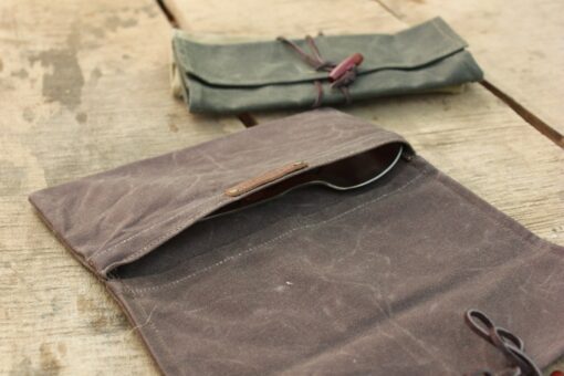 Adventure-Ready Waxed Canvas Roll-Up Pouch Keep Your Essentials Close - Image 4