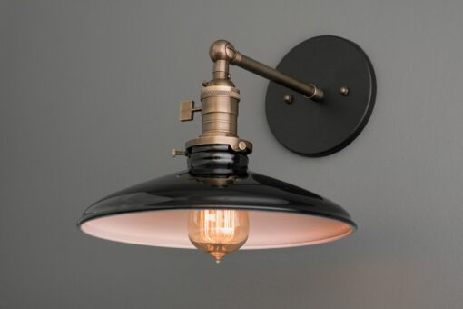 Industrial Chic Black Shade Wall Sconce for Bedside, Bathroom, and More (Model 2911) - Image 3