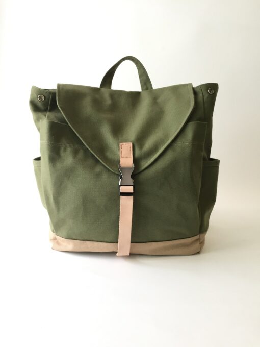 Versatile Canvas Backpack Your Go-to for Diapers, School, Travel, and More - Image 3