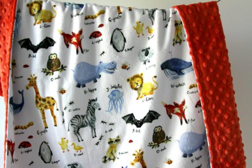Snuggle Up with Cozy ABCs Embark on a Dreamy Learning Adventure with Our Orange Minky Baby Blanket - Image 6