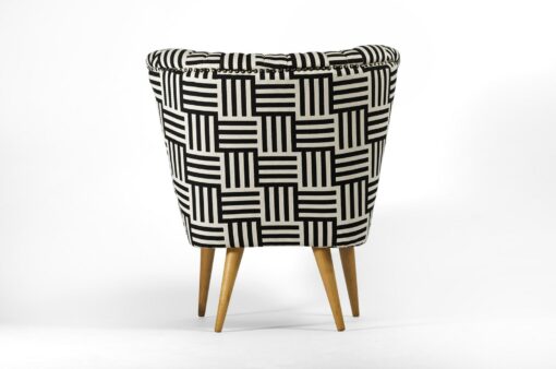 Vintage Black and White Cocktail Chair A Timeless Masterpiece Restored to Pristine Elegance - Image 4
