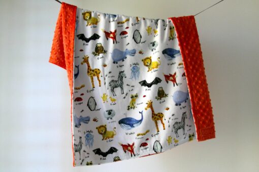 Snuggle Up with Cozy ABCs Embark on a Dreamy Learning Adventure with Our Orange Minky Baby Blanket - Image 4