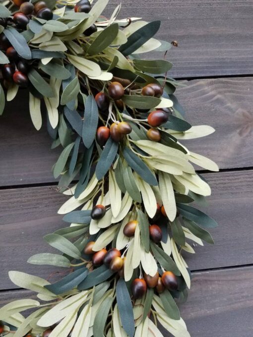 Enliven Your Abode with Our Timeless Faux Olive Wreath A Year-Round Touch of Nature's Elegance - Image 3