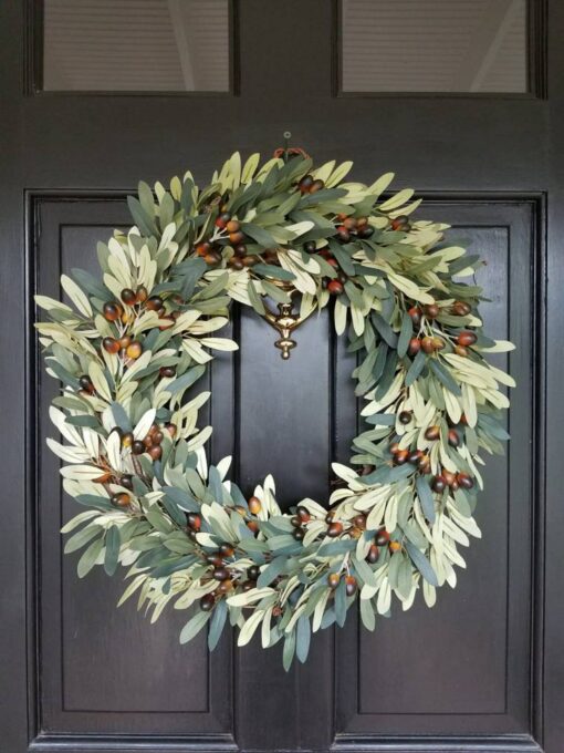 Enliven Your Abode with Our Timeless Faux Olive Wreath A Year-Round Touch of Nature's Elegance - Image 4