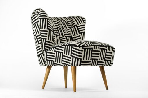 Vintage Black and White Cocktail Chair A Timeless Masterpiece Restored to Pristine Elegance - Image 2