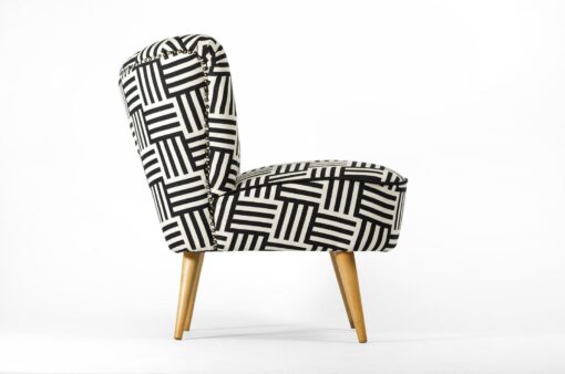 Vintage Black and White Cocktail Chair A Timeless Masterpiece Restored to Pristine Elegance - Image 3