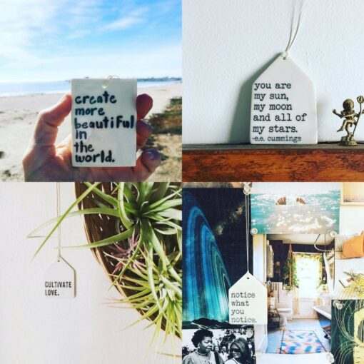 Daily Inspiration Ram Dass Ceramic Wall Tag - Screen Printed Ceramics for Mindfulness and Motivation - Image 2