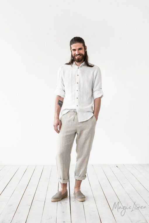 PALERMO Lightweight Linen Pants for Men in Vibrant Colors - Image 3
