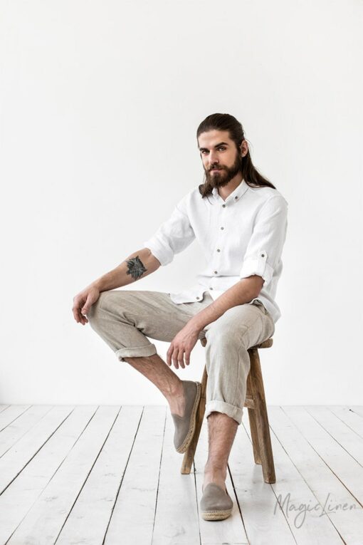 PALERMO Lightweight Linen Pants for Men in Vibrant Colors - Image 4