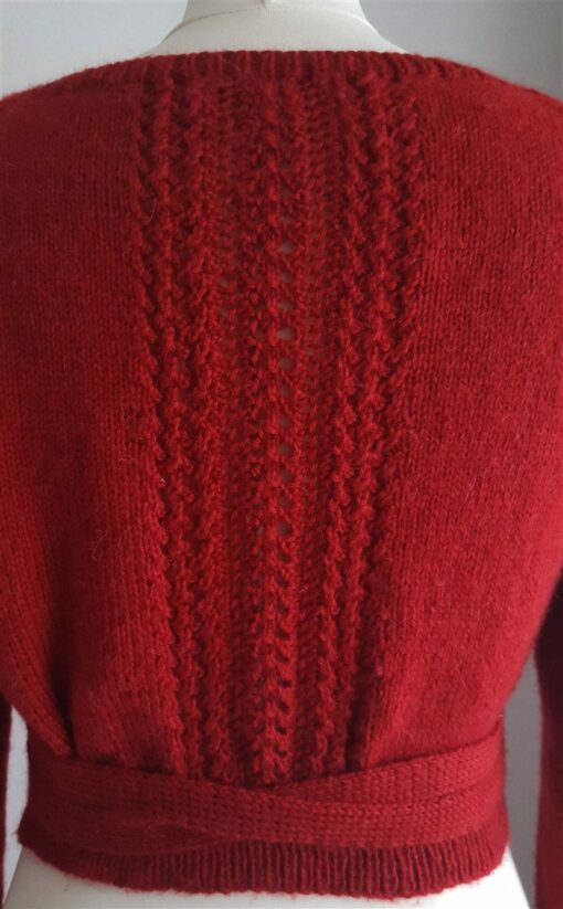 Knitting Pattern Cropped Wrap Cardi with Long Sleeves and Ties - Image 6