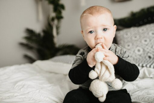 Sogg. E. Bear Organic Cotton Teething Toy for Babies, Heirloom Quality, Eco-Friendly - Image 4