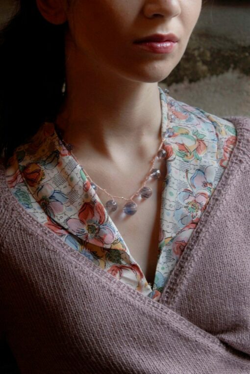 Knitting Pattern Cropped Wrap Cardi with Long Sleeves and Ties - Image 3