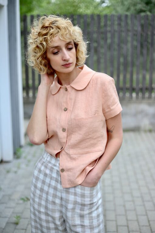 Apricot Hues Elevate Your Style with Linen Short Sleeve Shirts from OFFON CLOTHING - Image 6