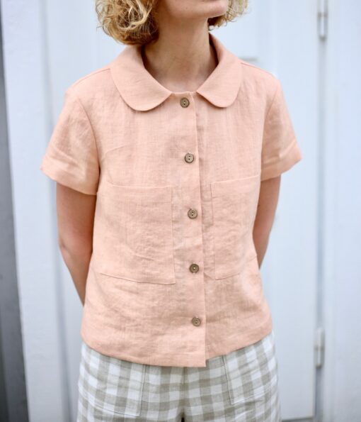 Apricot Hues Elevate Your Style with Linen Short Sleeve Shirts from OFFON CLOTHING - Image 2