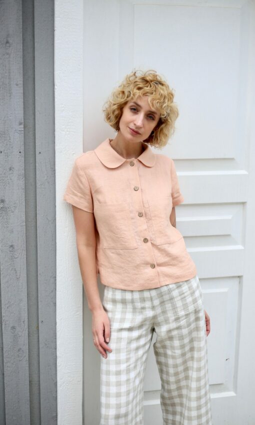 Apricot Hues Elevate Your Style with Linen Short Sleeve Shirts from OFFON CLOTHING - Image 4
