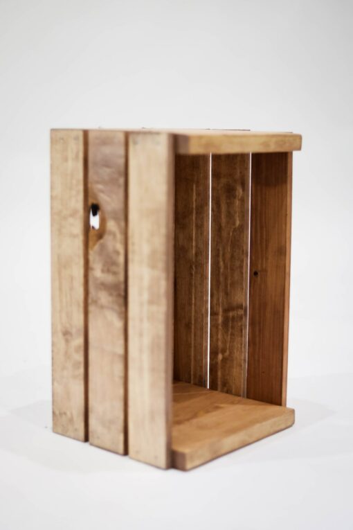 Cherry Stained 45 RPM Vinyl Record Holder Wood Crate Preserve Your Precious Vinyl Collection - Image 4