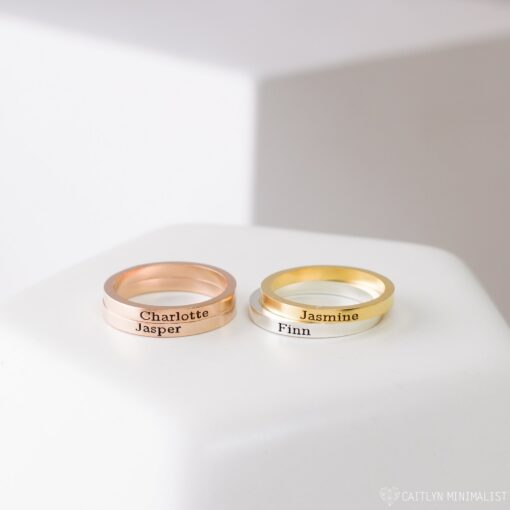 Personalized Stacking Ring Create a Unique Statement with Your Custom Message - Image 3