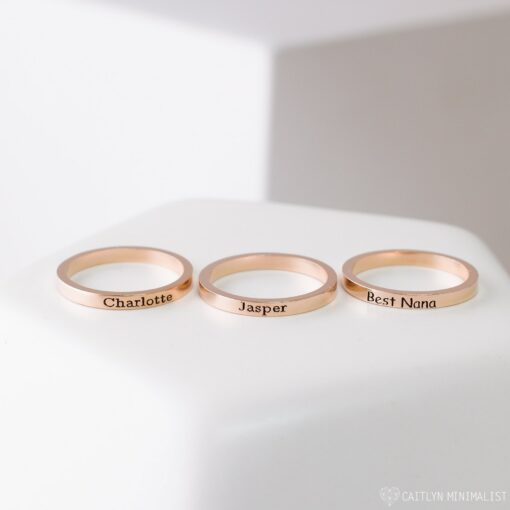 Personalized Stacking Ring Create a Unique Statement with Your Custom Message - Image 6