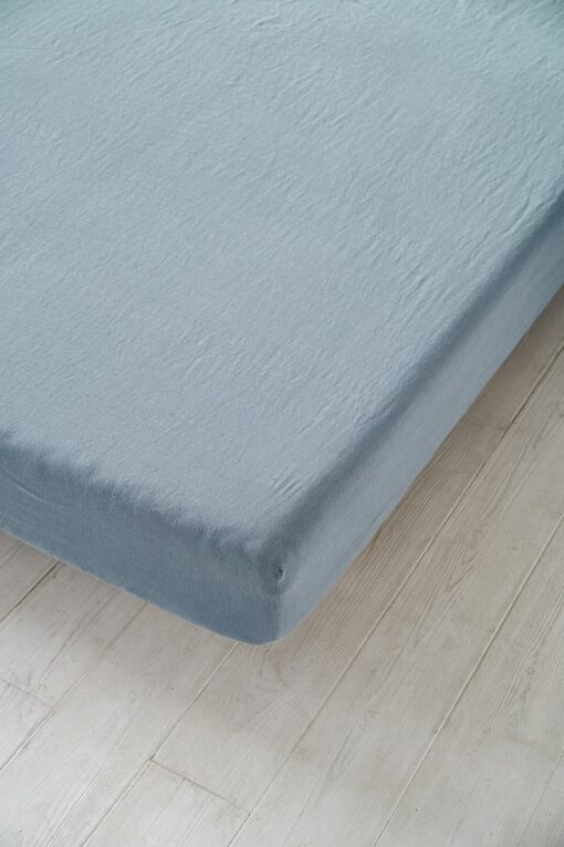 100% Linen Fitted Sheet Stonewashed Luxury for a Perfect Night's Sleep - Image 4