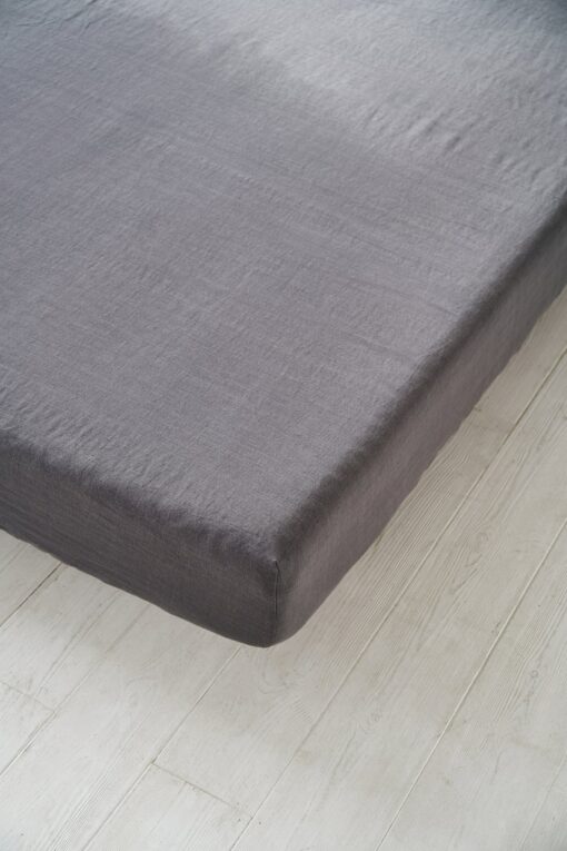 Luxurious Stone Washed Linen Fitted Bed Sheet A Mother's Day Gift of Comfort and Style - Image 4