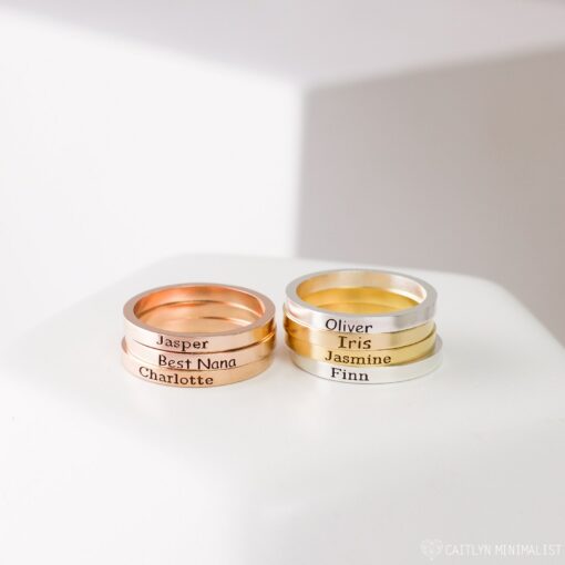 Personalized Stacking Ring Create a Unique Statement with Your Custom Message - Image 2