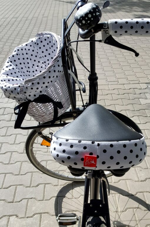 Polka Dot Wicker Basket Saddle and Handlebar Covers Protect Your Ride with Style - Image 2