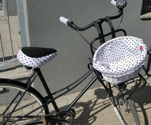 Polka Dot Wicker Basket Saddle and Handlebar Covers Protect Your Ride with Style - Image 5