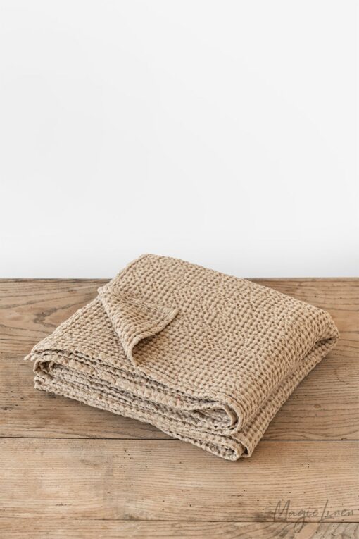 Indulge in Comfort Waffle-Weave Linen Throw for Sofa and Home Decor - Image 2