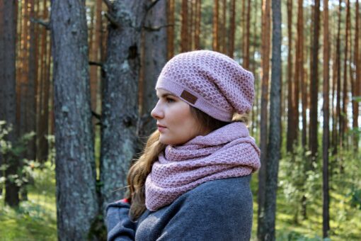Cozy and Chic Beige Alpaca Wool Knit Slouchy Beanie for Women - Image 6