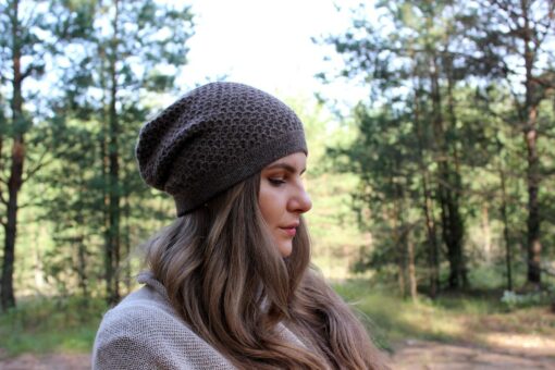 Cozy and Chic Beige Alpaca Wool Knit Slouchy Beanie for Women - Image 3