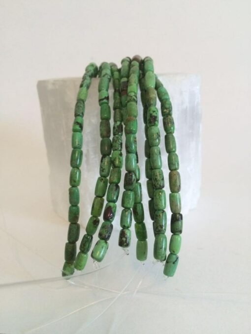 Turquoise Barrel Beads 5x8mm, Mojave Green and Bright Green, 16-Inch Strand - Image 2