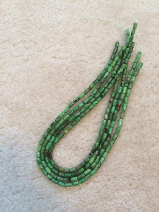 Turquoise Barrel Beads 5x8mm, Mojave Green and Bright Green, 16-Inch Strand - Image 4