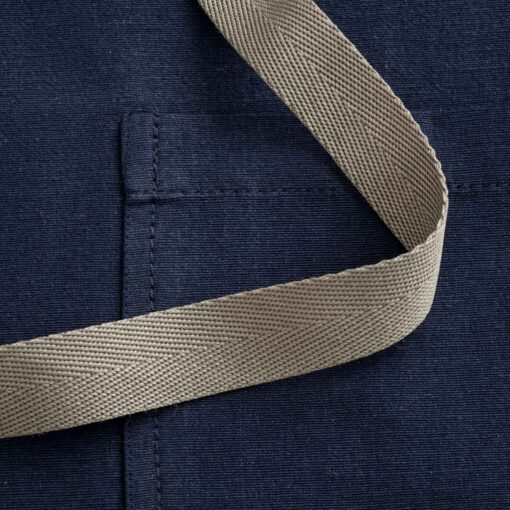 Premium Chef Apron Navy Blue Canvas with Tan Straps, Handcrafted for Kitchen and Restaurant Professionals - Image 4