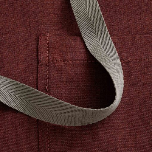 Premium Chef Apron Maroon with Tan Straps, Handcrafted 100% Cotton for Kitchen and Restaurant Professionals - Image 4