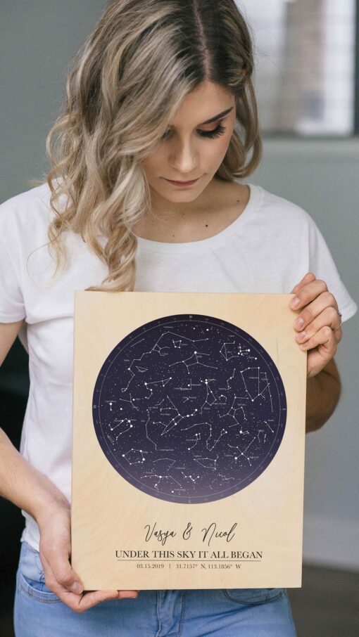 Personalized Star Map on Wood Capture Your Special Night Sky - Image 3