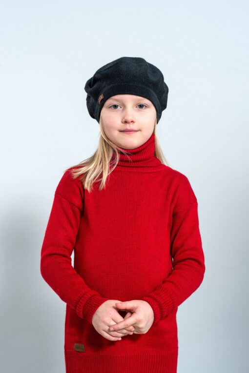 Charming Red Merino Beret A Timeless Gift for Little Fashionistas - Image 5